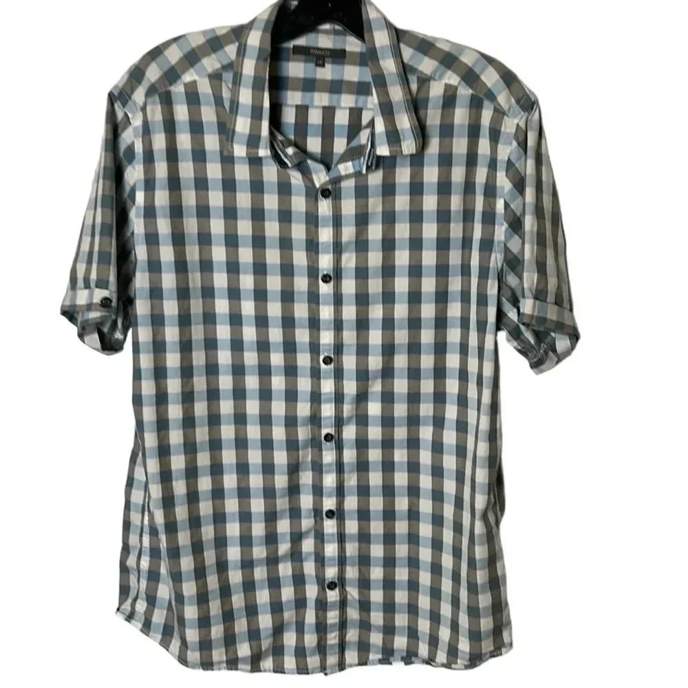 Retro Y2K RW&Co checkered cotton short sleeve shirt.PTP 22”.
Exc cond